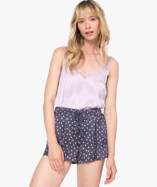 Haut de pyjama femme à fines bretelles et dos dentelle vue5 - GEMO(HOMWR FEM) - GEMO