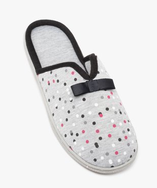 Chaussons femme mules plates en jersey à pois vue5 - GEMO(HOMWR FEM) - GEMO