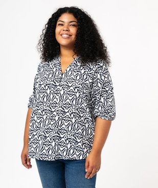Blouse imprimée à manches 3/4 femme grande taille vue1 - GEMO 4G GT - GEMO