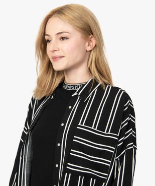 Chemise femme coupe ample à rayures et manches 3/4 vue2 - GEMO(FEMME PAP) - GEMO