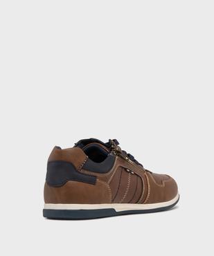 Baskets basses surpiquées à lacets, zip et fine semelle homme - Urban Steps vue5 - URBAN STEPS - GEMO