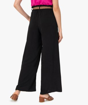 Pantalon femme en maille fluide avec ceinture imprimée vue3 - GEMO(FEMME PAP) - GEMO
