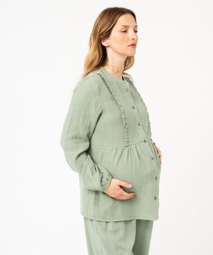 Chemise à manches longues en gaze de coton spéciale maternité vue1 - GEMO (MATER) - GEMO