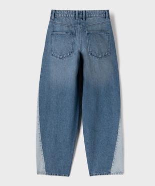 Jean Barrel bicolore avec taille ajustable fille vue3 - GEMO (JUNIOR) - GEMO