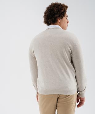 Pull en coton en maille fine à col rond homme  vue7 - GEMO (HOMME) - GEMO