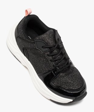 Baskets fille vernies et pailletées à lacets vue5 - GEMO (ENFANT) - GEMO
