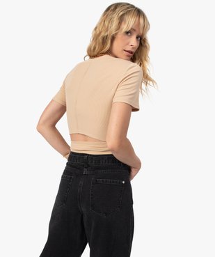 Tee-shirt femme avec lien à nouer - LuluCastagnette vue1 - LULUCASTAGNETTE - GEMO