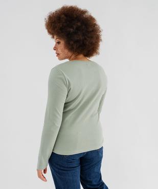 Tee-shirt manches longues et col rond femme grande taille vue3 - GEMO 4G GT - GEMO