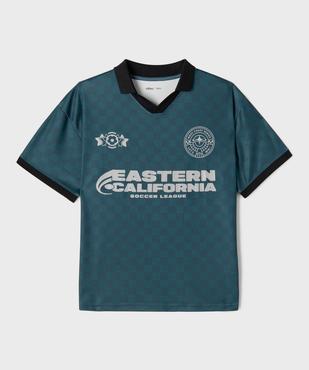 Tee-shirt manches courtes en mesh façon maillot de foot à col polo V garçon vue1 - GEMO (JUNIOR) - GEMO