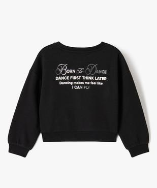 Sweat cropped imprimé brillant devant et dos fille vue4 - GEMO (ENFANT) - GEMO