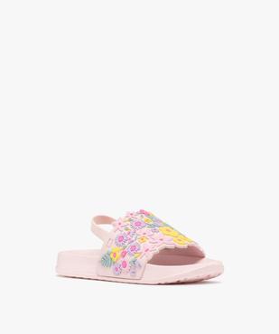 Sandales de piscine motifs fleurs avec élastique au talon fille vue2 - GEMO (PLAGE) - GEMO