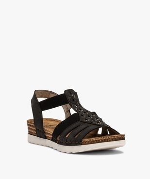 Sandales femme confort à brides élastiques et strass vue2 - GEMO (CONFORT) - GEMO