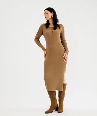 Robe pull longue coupe ajustée femme vue1 - GEMO 4G FEMME - GEMO