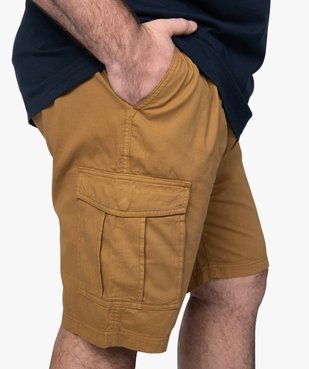 Bermuda homme en toile unie avec poche à rabat vue2 - GEMO (G TAILLE) - GEMO