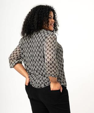Blouse grande taille à manches longues en voile femme vue3 - GEMO (G TAILLE) - GEMO