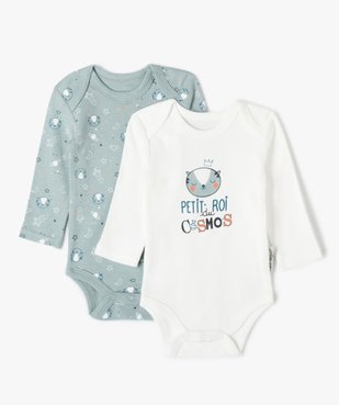 Body bébé garçon à manches longues imprimé cosmos (lot de 2) - Petit Béguin vue1 - PETIT BEGUIN - GEMO