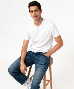 Tee-shirt à manches courtes et col V homme vue3 - GEMO 4G HOMME - GEMO