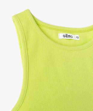 Débardeur fille ado côtelé en coton stretch vue2 - GEMO (JUNIOR) - GEMO