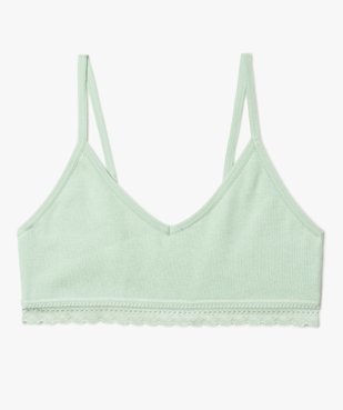 Brassière fille à fines bretelles en maille côtelée vue1 - GEMO C4G FILLE - GEMO