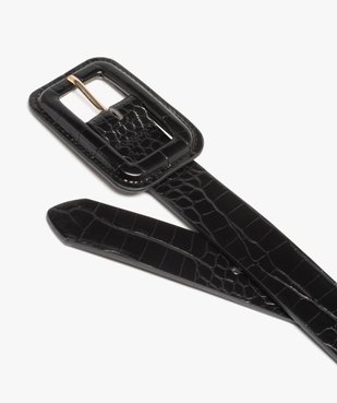 Ceinture femme vernie à motif animalier texturée vue2 - GEMO (ACCESS) - GEMO
