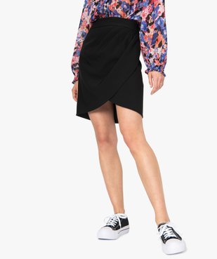 Jupe femme forme portefeuille avec devant drapé vue1 - GEMO(FEMME PAP) - GEMO