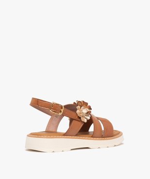Sandales fille avec bride à fleurs fantaisie et à semelle épaisse vue4 - GEMO (ENFANT) - GEMO