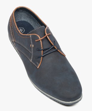 Derbies homme unis avec surpiqûres contrastées vue5 - GEMO(URBAIN) - GEMO