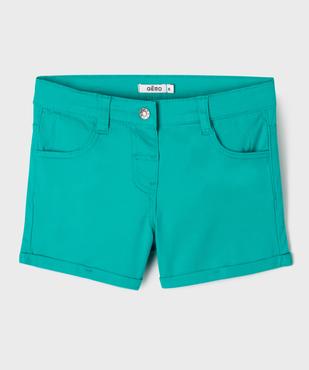 Short en coton stretch avec revers fille vue1 - GEMO (JUNIOR) - GEMO