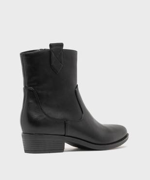 Boots santiags unies à zip femme - Follow Me vue4 - FOLLOW ME - GEMO