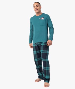 Pyjama homme à carreaux et motif Noël - Disney vue1 - DISNEY DTR - GEMO