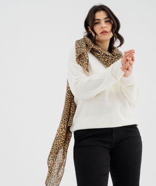 Pull à col polo femme grand taille vue2 - GEMO (G TAILLE) - GEMO