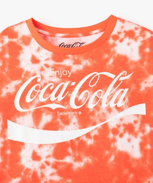Tee-shirt fille crop top à manches courtes tie and dye - Coca Cola vue2 - COCA COLA - GEMO