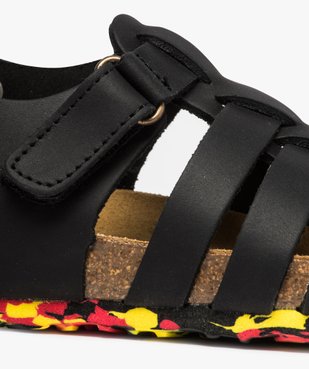 Sandales garçon unies en cuir avec bride à scratch vue6 - GEMO (ENFANT) - GEMO
