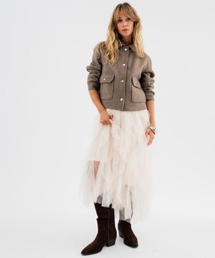 Jupe longue en tulle avec ceinture élastique femme  vue5 - GEMO(FEMME PAP) - GEMO