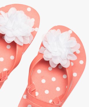 Tongs fille à pois avec fleur en tissu et bride élastiquée vue3 - GEMO (ENFANT) - GEMO