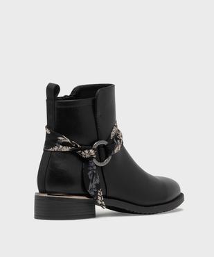Boots zippées à bride foulard femme vue4 - EMILIA ROSA - GEMO