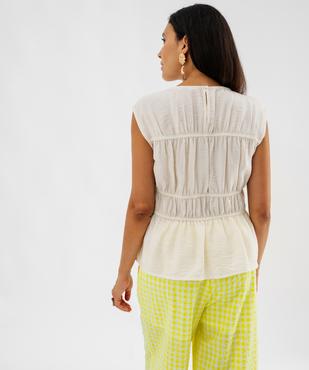 Blouse sans manches en viscose froissé à taille marquée femme vue2 - GEMO 4G FEMME - GEMO