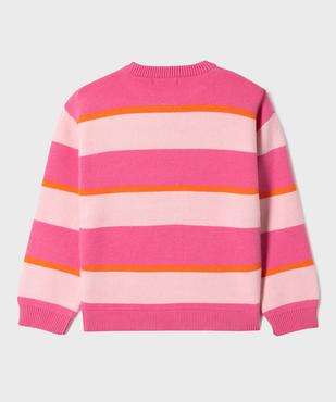 Pull col rond à rayures fille fille vue3 - GEMO (ENFANT) - GEMO
