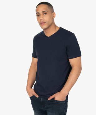 Tee-shirt homme à manches courtes et col V vue1 - GEMO C4G HOMME - GEMO