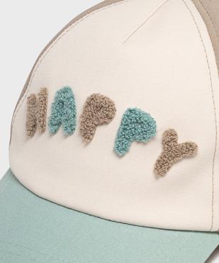 Casquette avec inscription en maille bouclette bébé garçon vue3 - GEMO 4G BEBE - GEMO