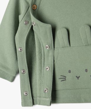 Sweat brassière avec poche fantaisie bébé garçon vue4 - GEMO 4G BEBE - GEMO