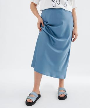 Jupe longue droite en satin femme grande taille vue1 - GEMO (G TAILLE) - GEMO