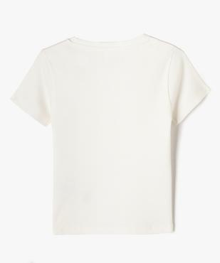 Tee-shirt à manches courtes en maille côtelée fille vue3 - GEMO (ENFANT) - GEMO