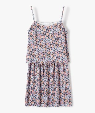 Robe fille plissée effet 2-en-1 à fines bretelles - LuluCastagnette vue1 - LULUCASTAGNETTE - GEMO