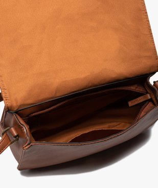 Sac femme forme besace avec rabat tissé et clouté vue3 - GEMO (ACCESS) - GEMO