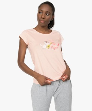 Haut de pyjama femme avec motif humoristique vue1 - GEMO(HOMWR FEM) - GEMO