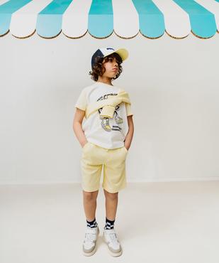 Bermuda en maille French Terry avec ceinture ajustable garçon vue5 - GEMO 4G GARCON - GEMO