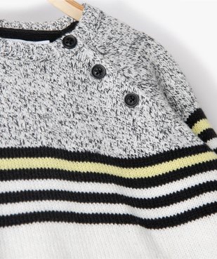 Pull bébé garçon multicolore à rayures – Lulu Castagnetteà rayures – Lulu Castagnette vue2 - LULUCASTAGNETTE - GEMO