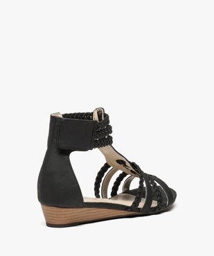 Sandales femme avec brides tressées autour de la cheville vue4 - GEMO (CASUAL) - GEMO