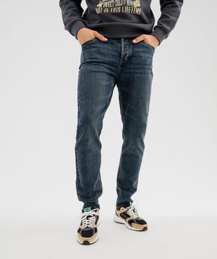 Jean straight en denim stretch délavé homme vue1 - GEMO 4G HOMME - GEMO